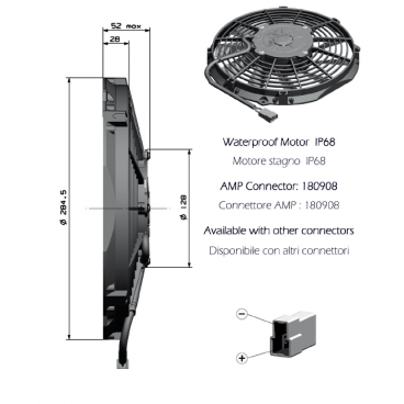 ELETTROVENTOLA UNIVERSALE ASSIALE / AXIAL FANS Ø 255mm