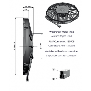 ELETTROVENTOLA UNIVERSALE ASSIALE / AXIAL FANS Ø 255mm