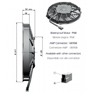 ELETTROVENTOLA UNIVERSALE ASSIALE / AXIAL FANS Ø 225mm